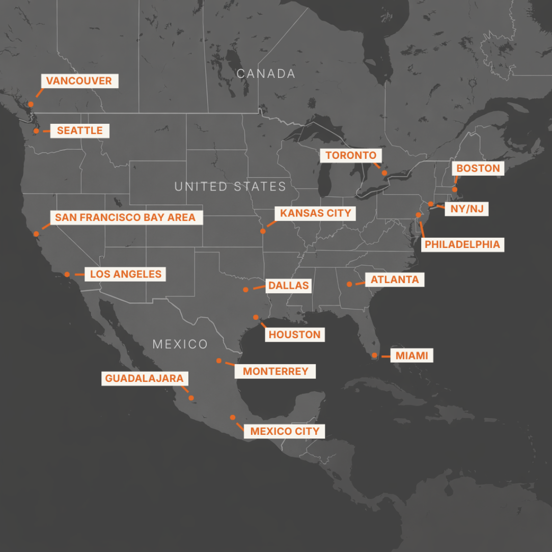 Map of World Cup Stadiums 2026​